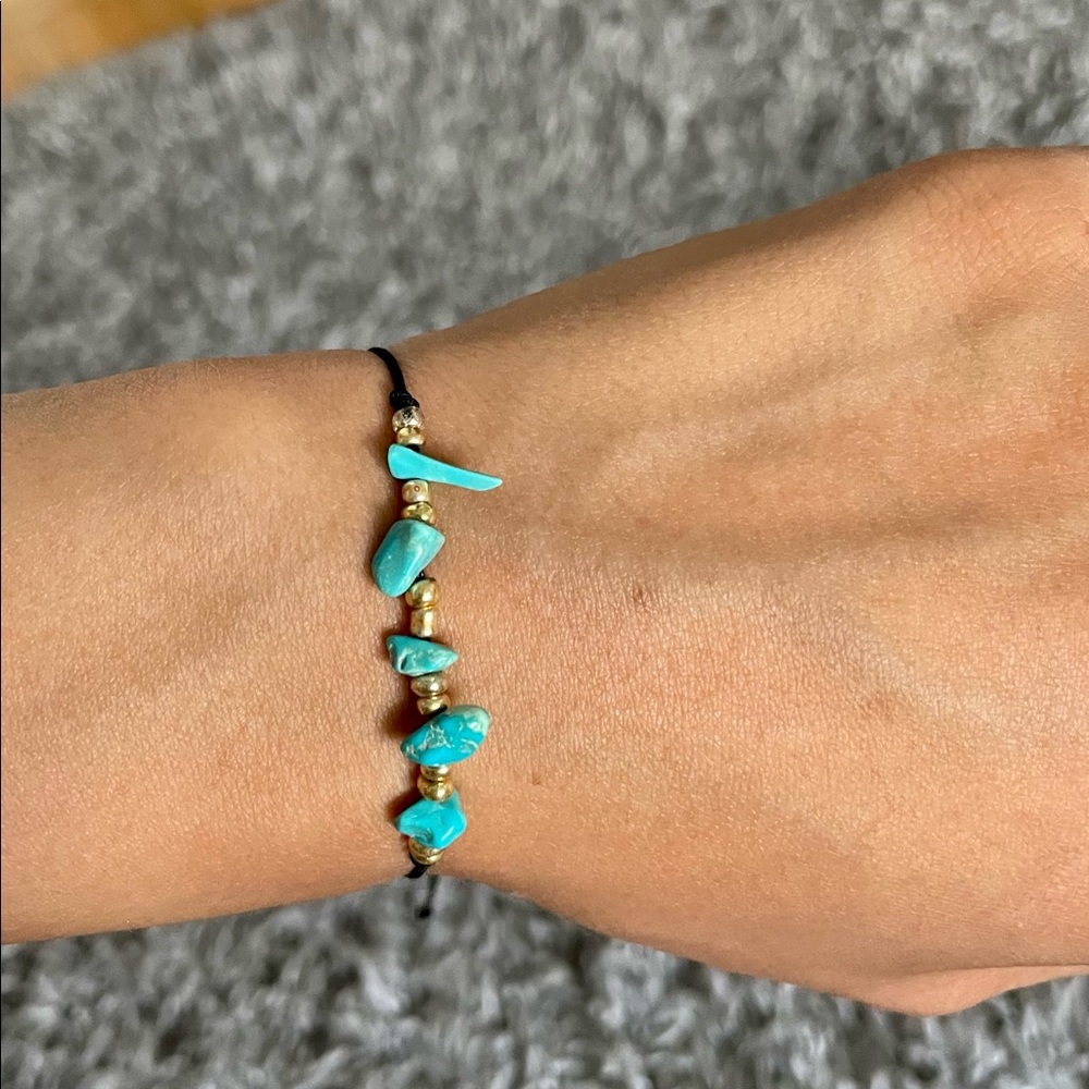 Hand made bracelet with blue stones